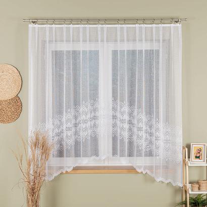 Firanka żakardowa gotowa na żabki ESMERALDA 310x180 biała