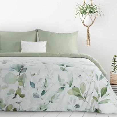 Pościel VERANO10 160x200 Design91biała oliwkowa botaniczny nadruk gałązki listki
