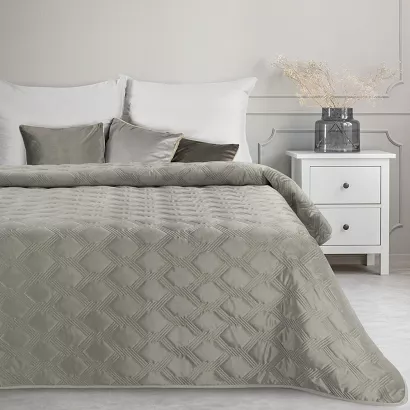 Narzuta dekoracyjna SOFIA 5 PREMIUM 220x240 srebrny geometryczny wzór
