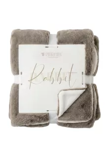 Koc narzuta Rabbit 150x200 ciemny beżowy futrzany