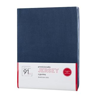 Prześcieradło jersey z gumką  200x220 Design91 granatowy