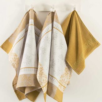 Komplet ścierek kuchennych + ręcznik ZWOLTEX Jarzębina żółty