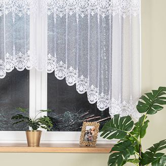 Firanka żakardowa gotowa na żabki ŻANETA 300x135 biała
