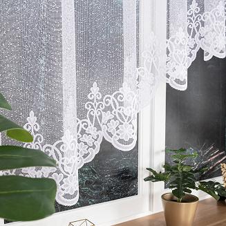 Firanka żakardowa gotowa na żabki ŻANETA 300x135 biała