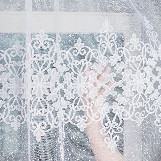 Firanka żakardowa gotowa na żabki ŻANETA 300x135 biała