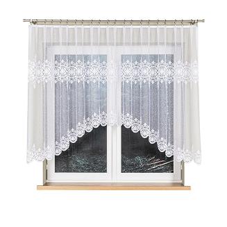 Firanka żakardowa gotowa na żabki ŻANETA 300x135 biała