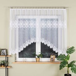 Firanka żakardowa gotowa na żabki ŻANETA 300x135 biała