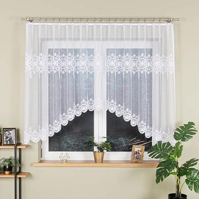 Firanka żakardowa gotowa na żabki ŻANETA 300x135 biała