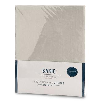 Prześcieradło satynowe z gumką BASIC 160x200x30 Eurofirany beżowy