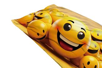 Ręcznik plażowy 100x180 żółty czarny wesołe emotikony