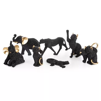 Figurka dekoracyjna ELDO 19X10X4 Eurofirany czarna jaszczurka