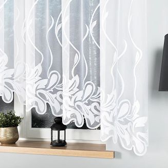 Firanka żakardowa gotowa na żabki ALINA 430x160 biała