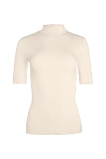 Bluzka damska półgolf z krótkim rękawem LAYLA kolor: wanilia