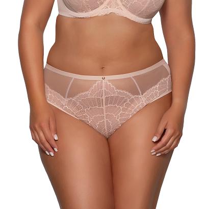 Figi damskie z koronką i tiulem AV 2109 beżowe
