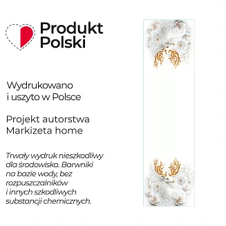 JELONEK Z EFEKTEM 3D Bieżnik NINA WODOODPORNA, 38x140cm, kolor 001 biały PBN344/KSP/C01/038140/1