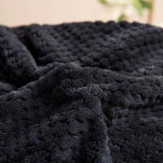 Koc narzuta Sherpa 150x200 czarny biały dwustronny baranek