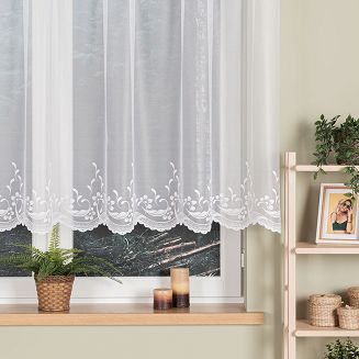 Firanka żakardowa gotowa na żabki AGNIESZKA 300x130 biała
