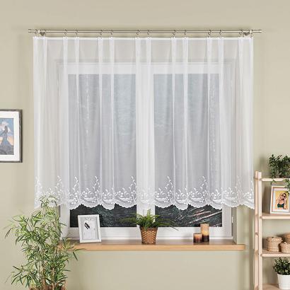 Firanka żakardowa gotowa na żabki AGNIESZKA 300x130 biała