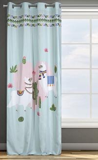 Zasłona gotowa na przelotkach LAMA 140x250 Design91 miętowy