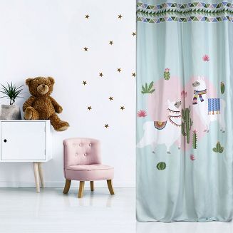 Zasłona gotowa na przelotkach LAMA 140x250 Design91 miętowy