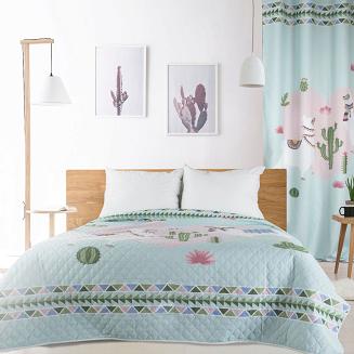 Zasłona gotowa na przelotkach LAMA 140x250 Design91 miętowy