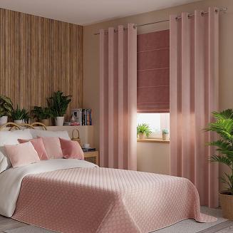 Zasłona gotowa na przelotkach VELVI 140x240 pudrowa