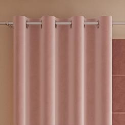 Zasłona gotowa na przelotkach VELVI 140x240 pudrowa