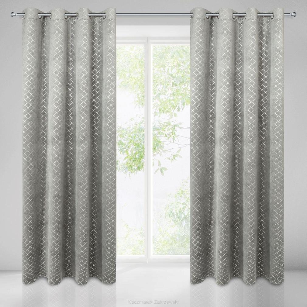 Zasłona gotowa na przelotkach KARINA 140x250 Eurofirany stalowy