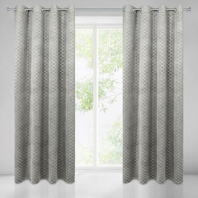 Zasłona gotowa na przelotkach KARINA 140x250 Eurofirany stalowy