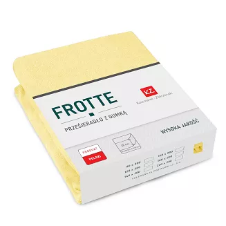 Prześcieradło frotte z gumką 120x200 jasny żółty GRUBE