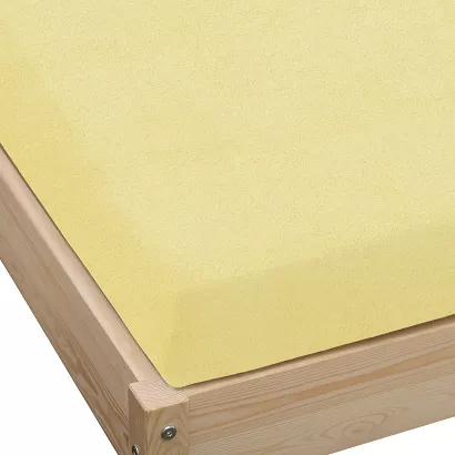 Prześcieradło frotte z gumką 120x200 jasny żółty GRUBE