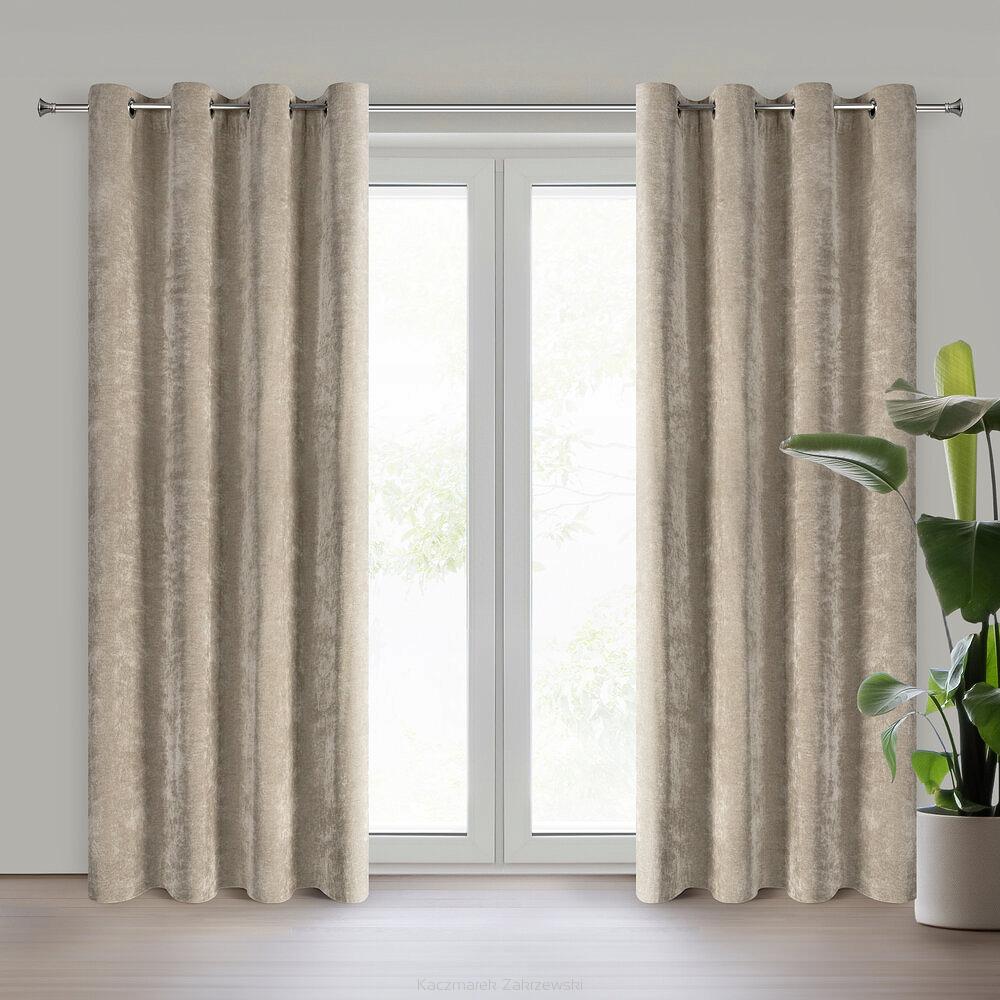 Zasłona gotowa na przelotkach NILO 140x250 Eurofirany beżowy