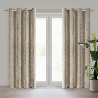 Zasłona gotowa na przelotkach NILO 140x250 Eurofirany kawowa o szenilowej strukturze