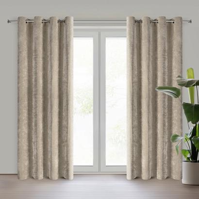 Zasłona gotowa na przelotkach NILO 140x250 Eurofirany kawowa o szenilowej strukturze