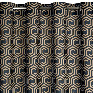 Zasłona gotowa na przelotkach JULIET 140x250 Design91 grafitowy/beżowy