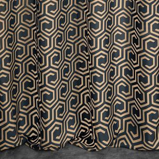 Zasłona gotowa na przelotkach JULIET 140x250 Design91 grafitowy/beżowy