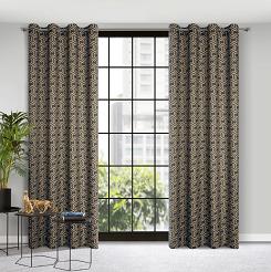 Zasłona gotowa na przelotkach JULIET 140x250 Design91 grafitowy/beżowy