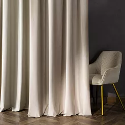 Zasłona gotowa na przelotkach BLACKOUT VELVET 140x230 ciemnokremowa