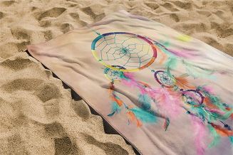 Ręcznik plażowy 100x180 morelowy łapacz snów