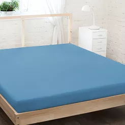 Prześcieradło jersey z gumką 120x200 ciemny niebieski