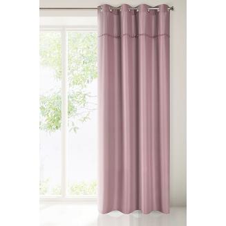 Zasłona gotowa na przelotkach DEFNE 135x260 Eurofirany różowy
