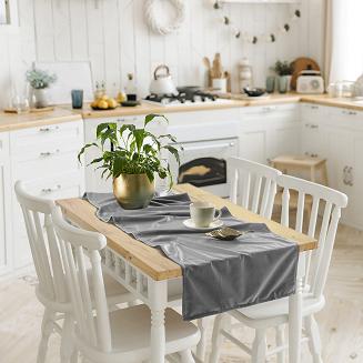 Bieżnik dekoracyjny SOFT 40x180 welurowy popielaty