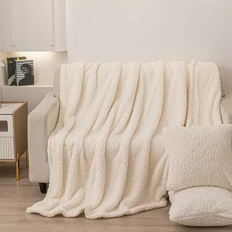 Kremowa Poszewka z Bukli 50x70  Baranek Dreamy Boucle