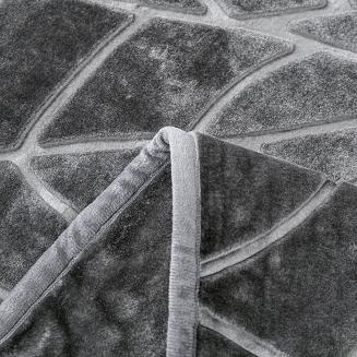 Koc akrylowy tłoczony LIV 200x220 gruby ciepły grafitowy