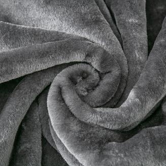 Koc akrylowy tłoczony LIV 200x220 gruby ciepły grafitowy