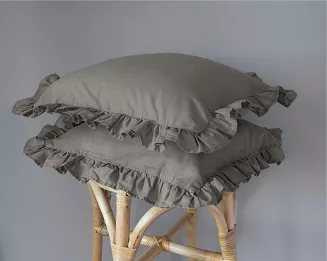 KPL POSZEWEK BAWEŁNA PURE CIEPŁOSZARE 40X40  (a'2SZT) Z FALBANĄ
