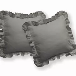 KPL POSZEWEK BAWEŁNA PURE CIEPŁOSZARE 40X40  (a'2SZT) Z FALBANĄ