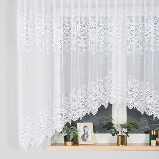 Firanka żakardowa gotowa na żabki CELINA 400x160 biała