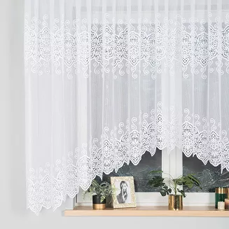 Firanka żakardowa gotowa na żabki CELINA 400x160 biała