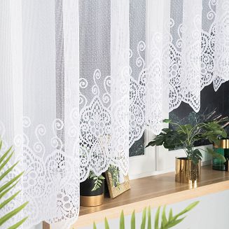Firanka żakardowa gotowa na żabki CELINA 400x160 biała